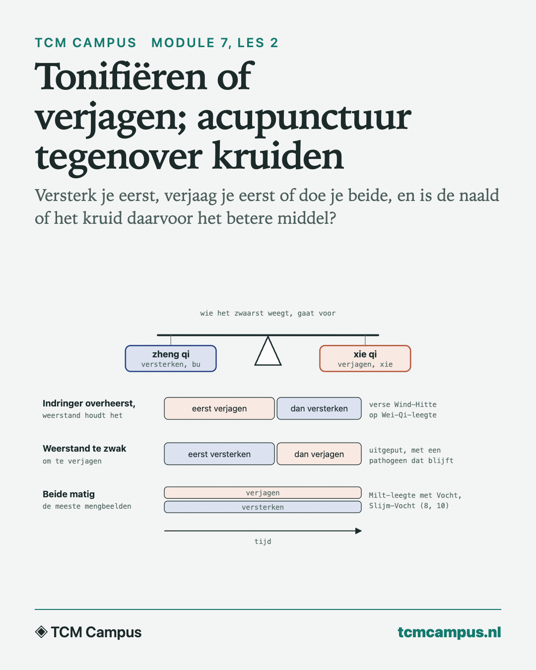 Tonifiëren of verjagen; acupunctuur tegenover kruiden: Versterk je eerst, verjaag je eerst of doe je beide, en is de naald of het kruid daarvoor het betere middel?