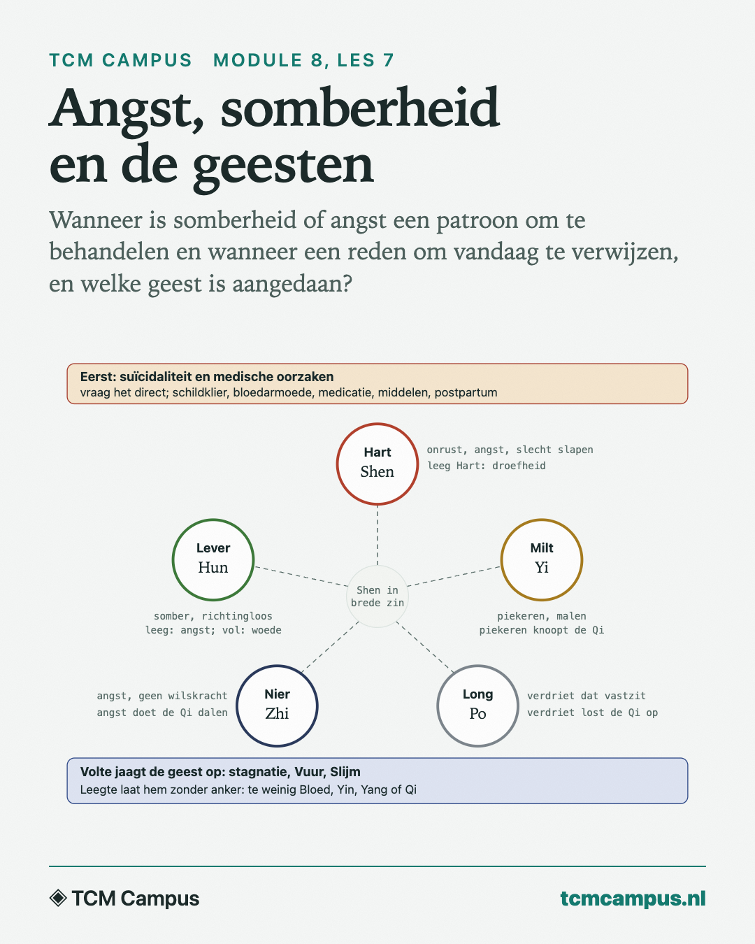 Angst, somberheid en de geesten: Wanneer is somberheid of angst een patroon om te behandelen en wanneer een reden om vandaag te verwijzen, en welke geest is aangedaan?